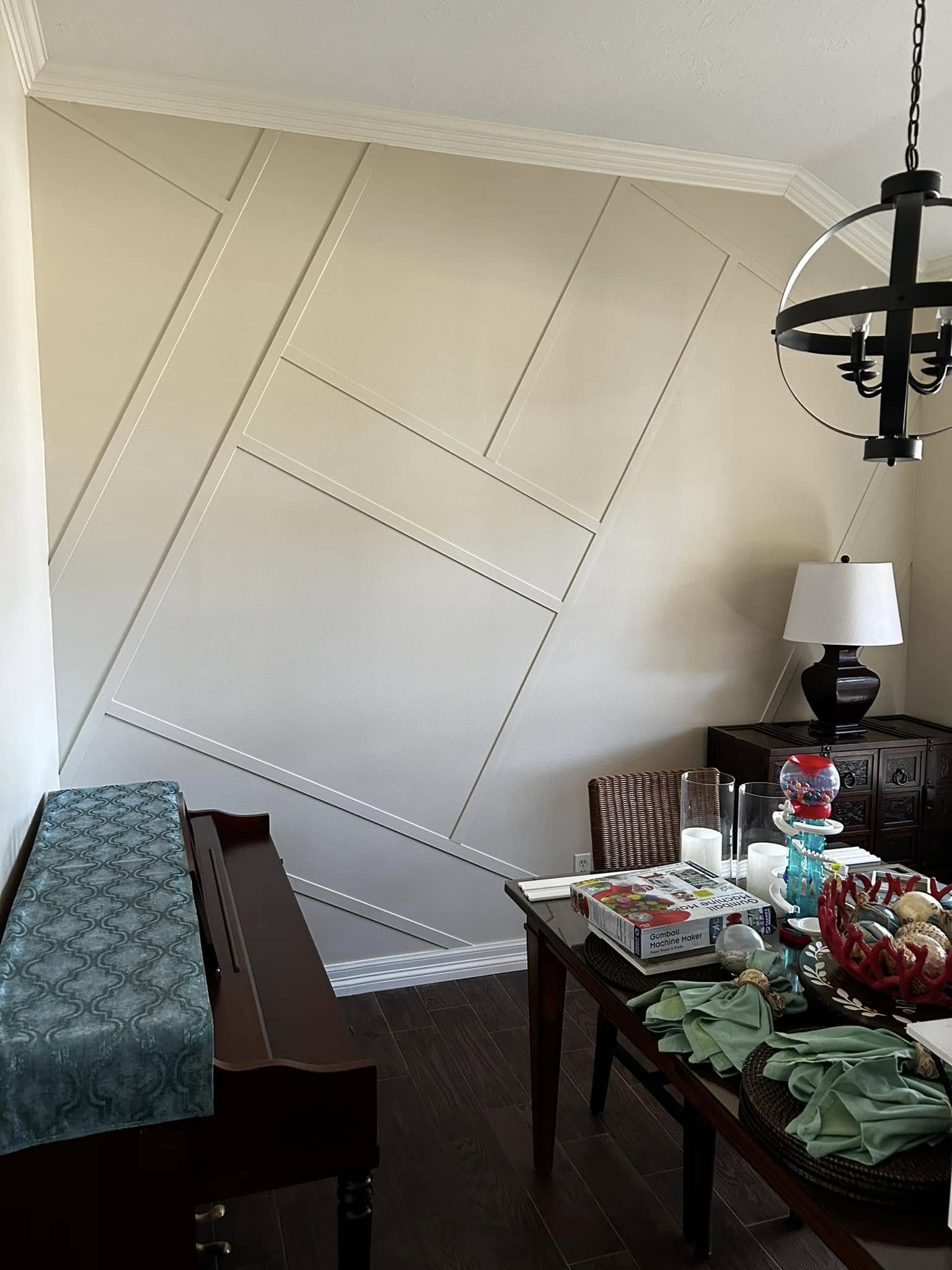 Creative geometric accent wall